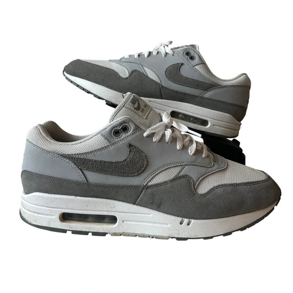 Nike Air Max 1 Sz 14 Photon Dust Smoke Grey White HM9936-001 Mesh Suede Low